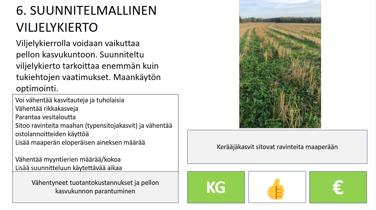 Suunnitelmallisen viljelykierron pelikortti